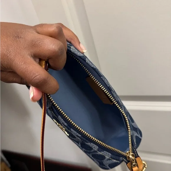 Coach Nolita Barrel Bag-  Blue Signature Shoulder Bag in Denim - Picture 4 of 5